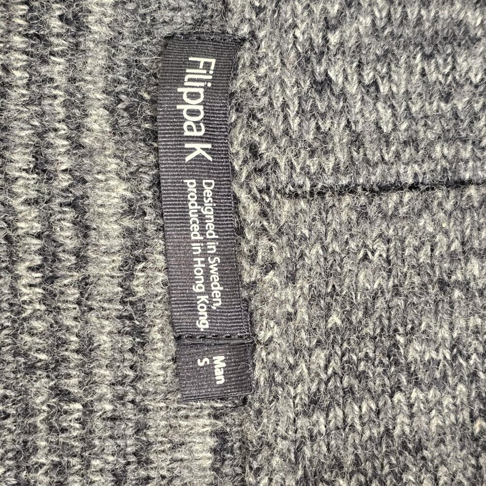 Filippa K Men's Wool  Laine  Cardigan Size Small Gray Black - Picture 4 of 9